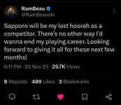 【ALGS】Rambeauが札幌チャンピオンシップ後に競技から引退すると発表のサムネイル画像