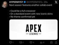 【Apex】次シーズンのクロスオーバーイベント、何とコラボすると思う？のサムネイル画像